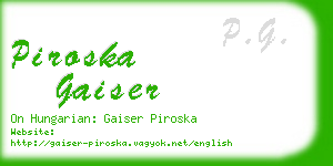 piroska gaiser business card